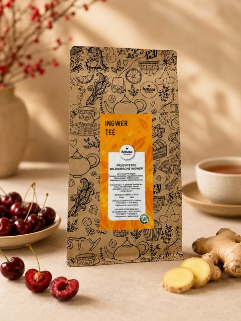 Ingwertee Früchte Wildkirsche