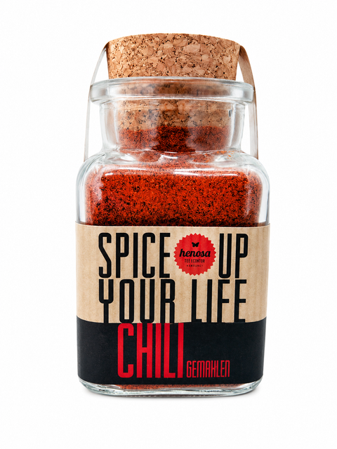 Bio Chili gemahlen im Korkenglas