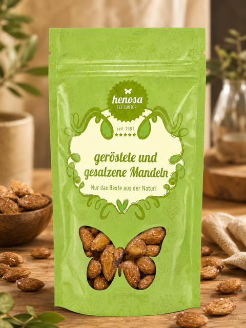 geröstete und gesalzene Mandeln