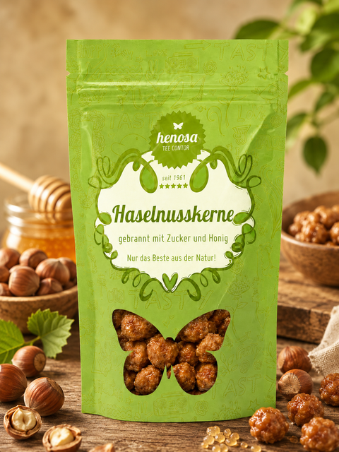 Haselnusskerne gebrannt mit Zucker und Honig