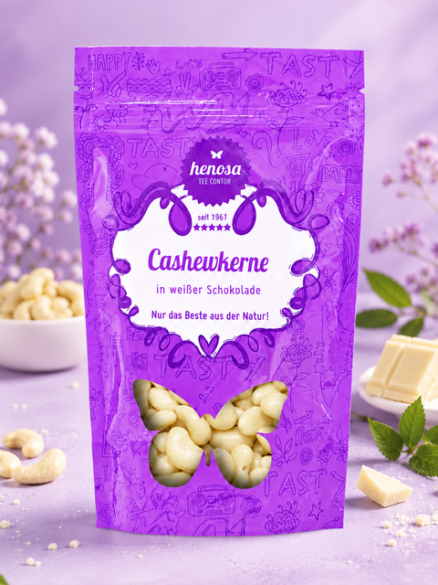 Cashewkerne in weißer Schokolade