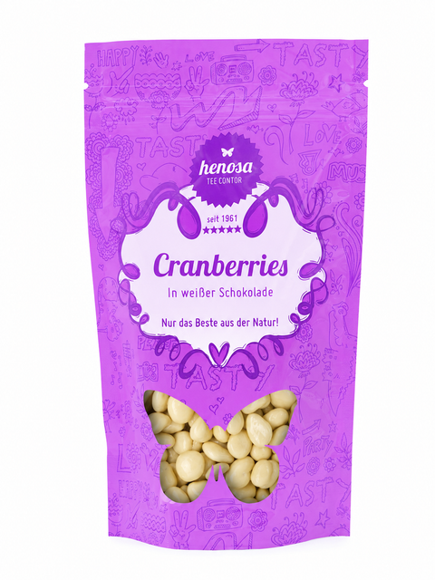 Cranberries in weißer Schokolade