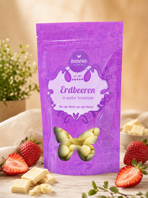 Erdbeeren in weißer Schokolade