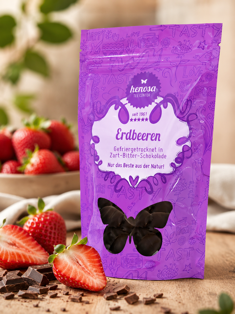 Gefriergetrocknete Erdbeeren Zartbitter