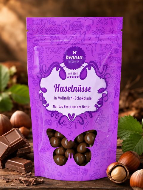 Haselnusskerne in Vollmilchschokolde