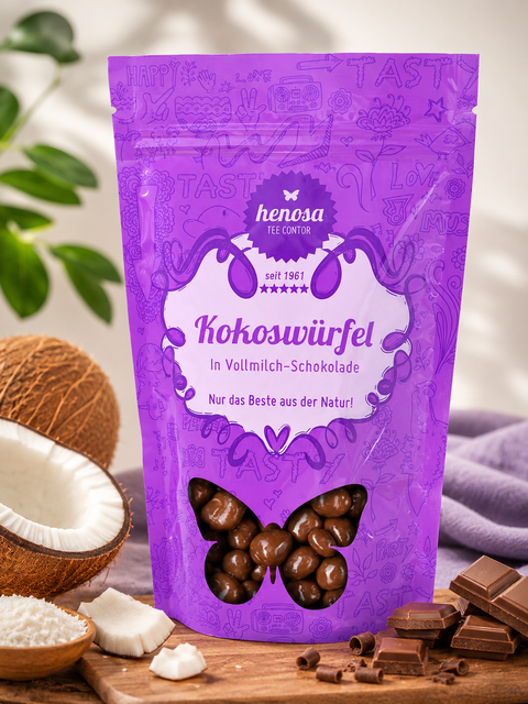 Kokoswürfel in Vollmilchschokolade