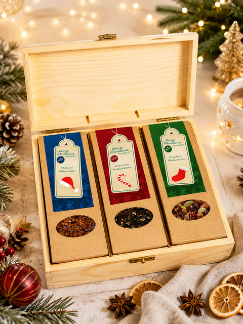 Holzkiste Weihnachtstee