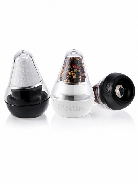 2 Mini Mühlen Finum schwarz / weiß