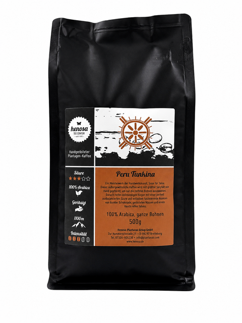 Kaffeebohnen Peru Tunkina