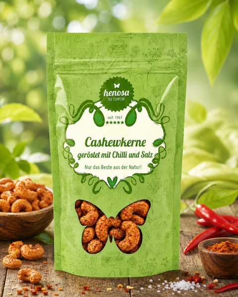 Cashewkerne geröstet mit Chili und Salz