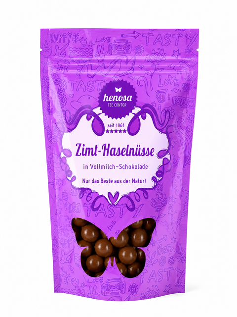 Haselnusskerne mit Vollmilchschokolade und Zimt