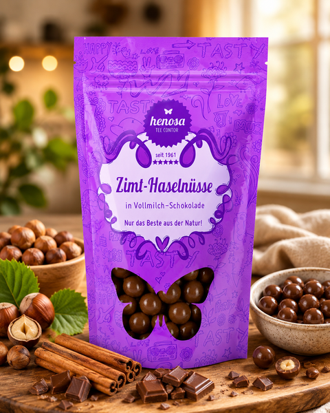 Haselnusskerne mit Vollmilchschokolade und Zimt