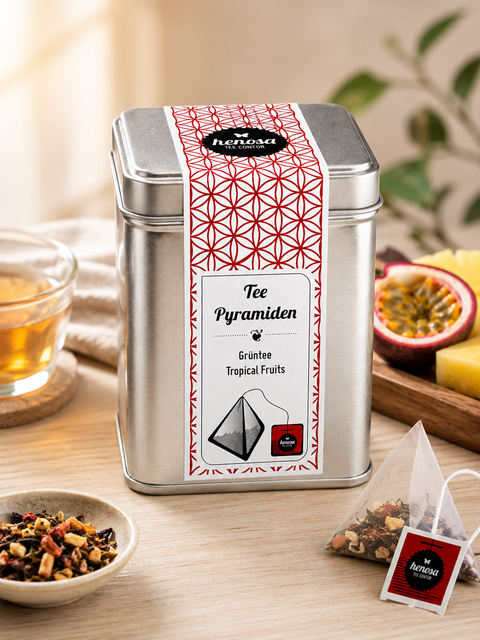 Grüntee Tropenfrüchte Pyramiden